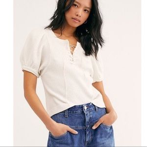 Free People We the Free Waffle Knit Hayden Top